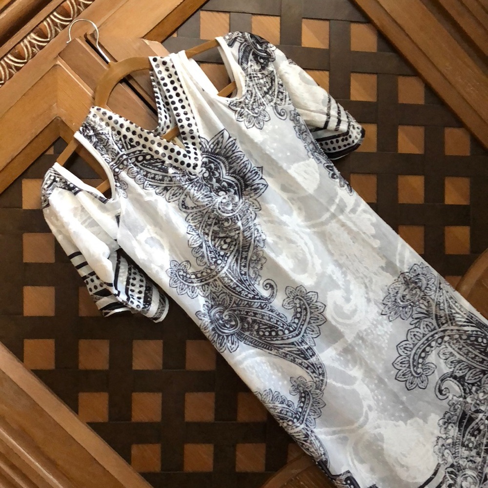 Thin cold shoulder dress